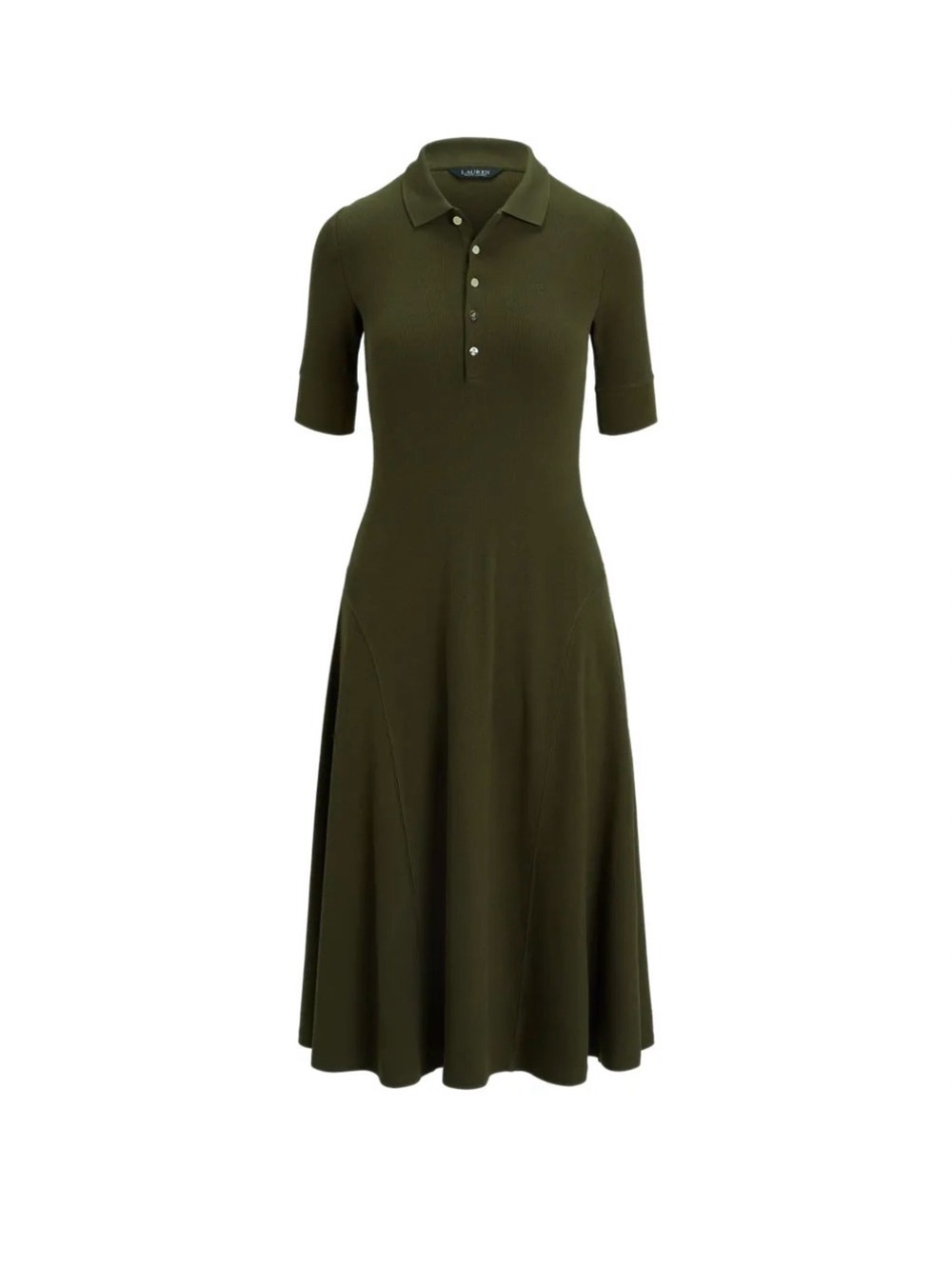 Ralph Lauren Olive Polo Knit Midi Dress